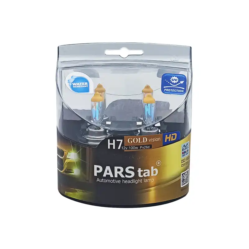 لامپ خودرو پارس تاب مدل H7 Gold 12V/100W بسته دو عددی