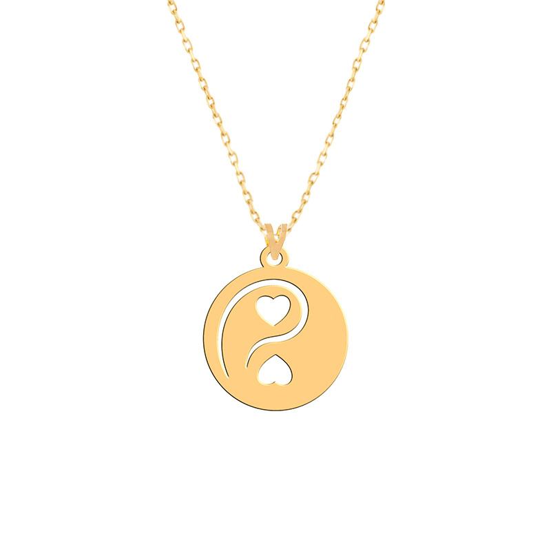 گردنبند طلا 18 عیار زنانه فرشته مدل یین و یانگ WNLZ-000286 گردنبند طلا 18 عیار زنانه فرشته مدل یین و یانگ WNLZ-000286