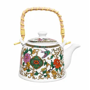 قوری مدل چینی دسته حصیری کد 02 گنجایش 1000 میلی لیتر 