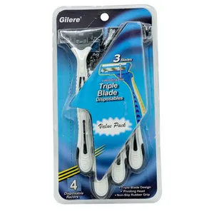 خود تراش ژیلر مدل Tripl Blade کد GRX-3M بسته 4 عددی