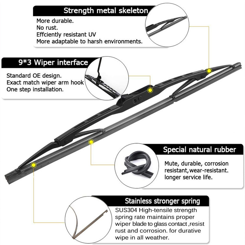 تیغه برف پاک‌کن پاسیکو مدل METAL WIPER مناسب برای هیوندای جنسیس کوپه بسته 2 عددی