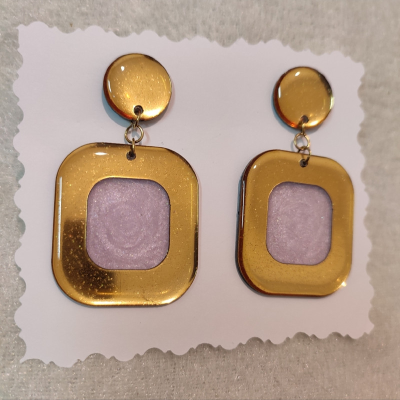 گوشواره دستساز زنانه مدل مربعی