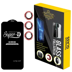  محافظ لنز دوربین رینگی اکسسوری سیتی مدل RINGSD مناسب برای گوشی موبایل اپل iPhone 11 Pro Max به همراه محافظ صفحه نمایش