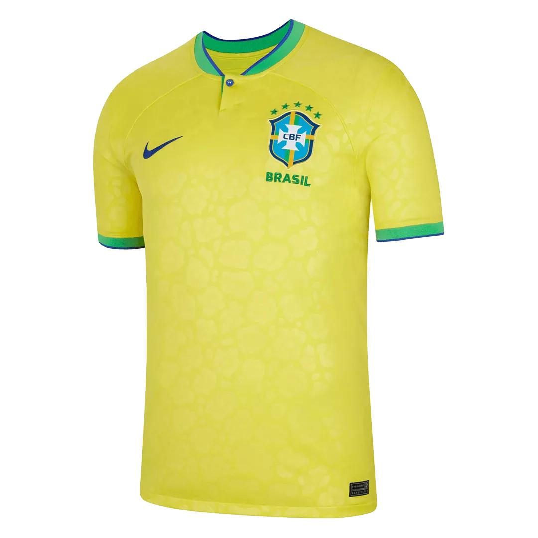 تی شرت آستین کوتاه ورزشی مردانه مدل برزیل Home WC2022