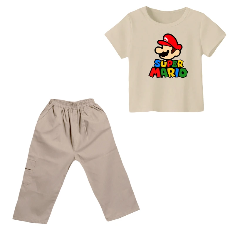 ست تی شرت و شلوارک پسرانه مدل سوپر ماریو