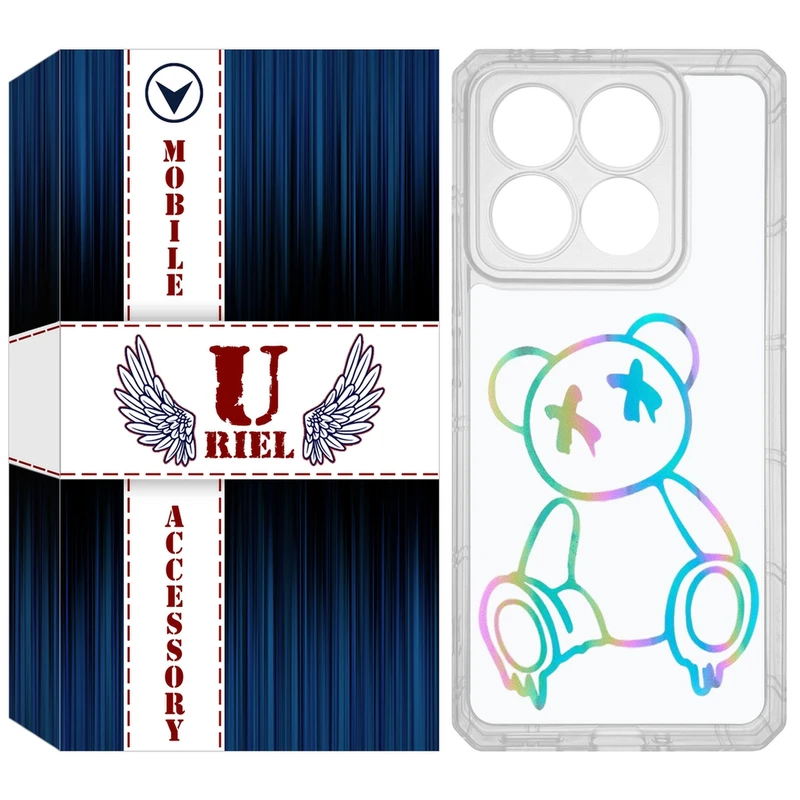 کاور یوریل مدل Clear کد 44 طرح خرس رنگی مناسب برای گوشی موبایل شیائومی 14T / 14T Pro