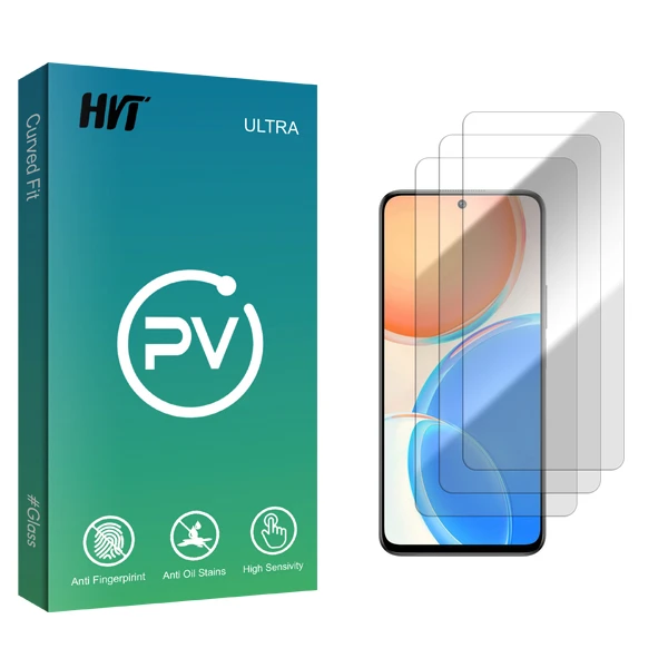 محافظ صفحه نمایش شیشه ای اچ وی تی مدل PV GlassMIX2106 مناسب برای گوشی موبایل آنر X8 بسته سه عددی