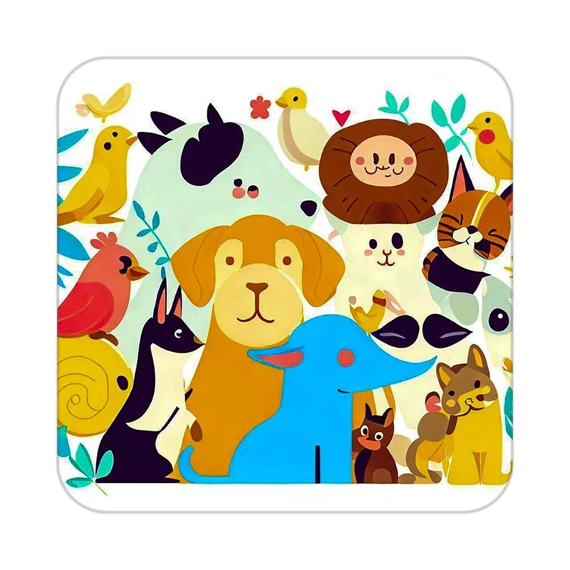 زیر لیوانی کاکتی طرح حیوانات رنگی مدل mp27107