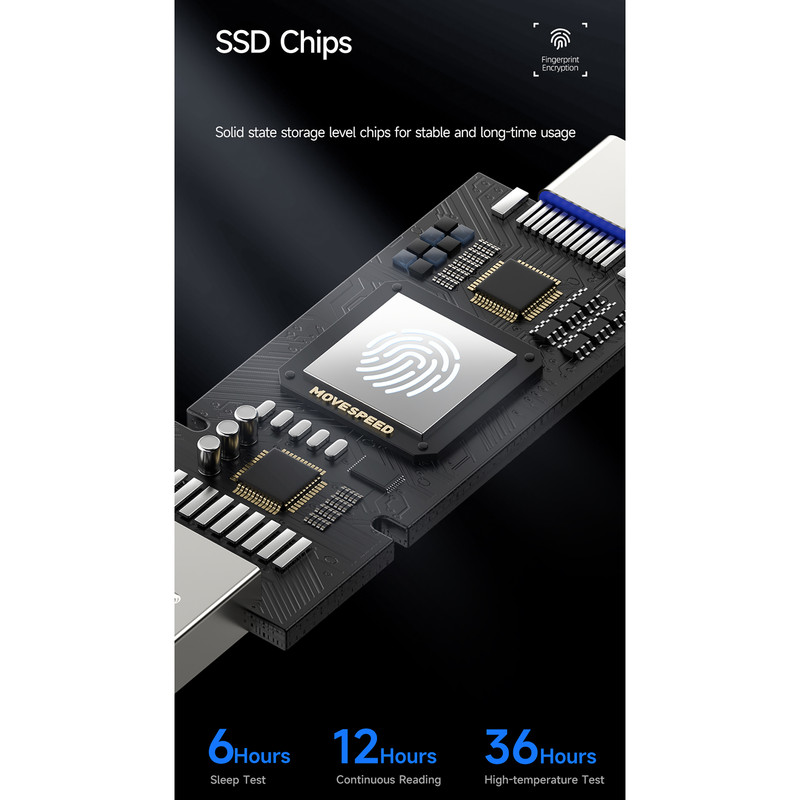 اس اس دی اکسترنال موو اسپید مدل FINGERPRINT SMD USB3.2 Type-C Flash ظرفیت 512 گیگابایت