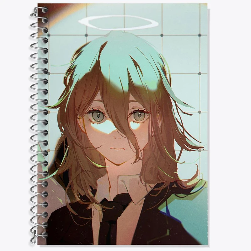 دفتر زبان 50 برگ خندالو مدل دو خط طرح انجل انیمه مرد اره ای Chainsaw Man کد 22332