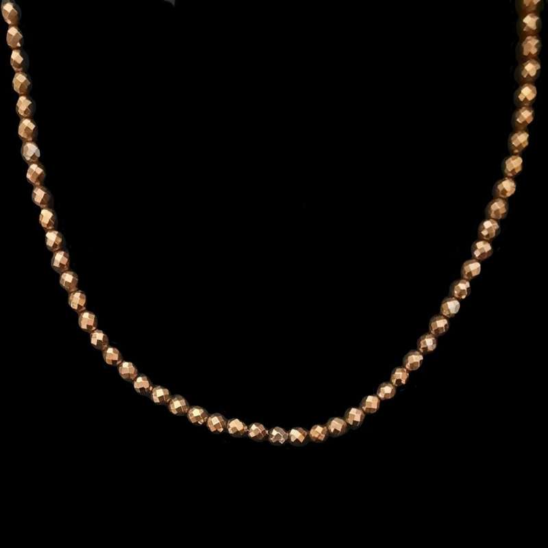 گردنبند زنانه مدل سنگ های طبیعی حدید مسی برش خورده کد 113