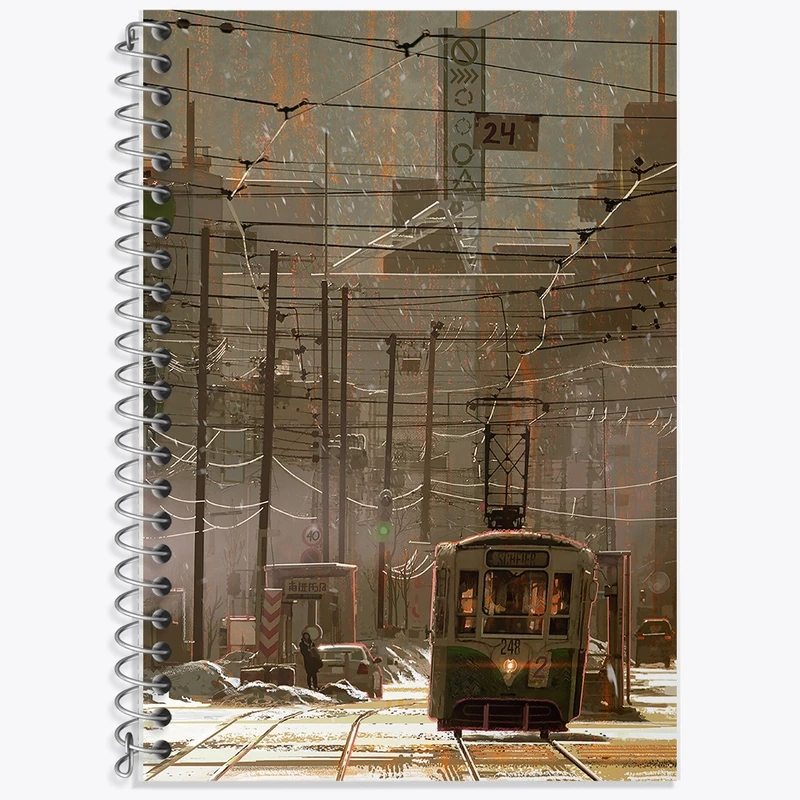 دفتر زبان 50 برگ خندالو مدل سه خط طرح قطار شهری کد F533