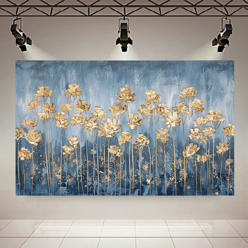 تابلو بوم طرح انتزاعی مدل گل طلا کد AR305020