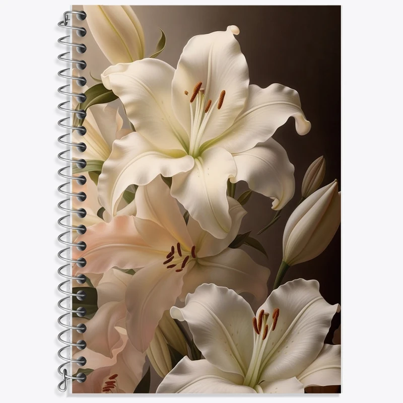 دفتر زبان 50 برگ خندالو مدل سه خط طرح گل کد F1225