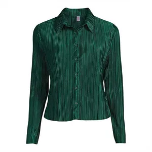 شومیز آستین بلند زنانه مدل پلیسه 15104322