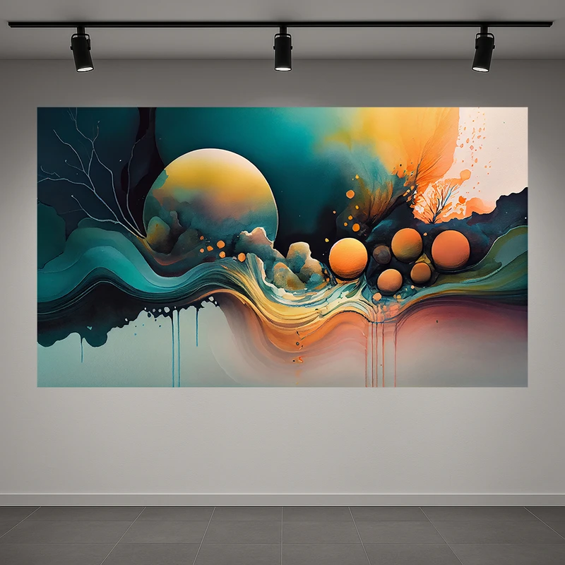 تابلو بوم طرح مخمل نقاشی آبرنگ مدل انتزاعی کد AR3058725