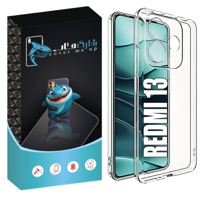 کاور شارک قاب مدل Crystal مناسب برای گوشی موبایل شیائومی Redmi 13