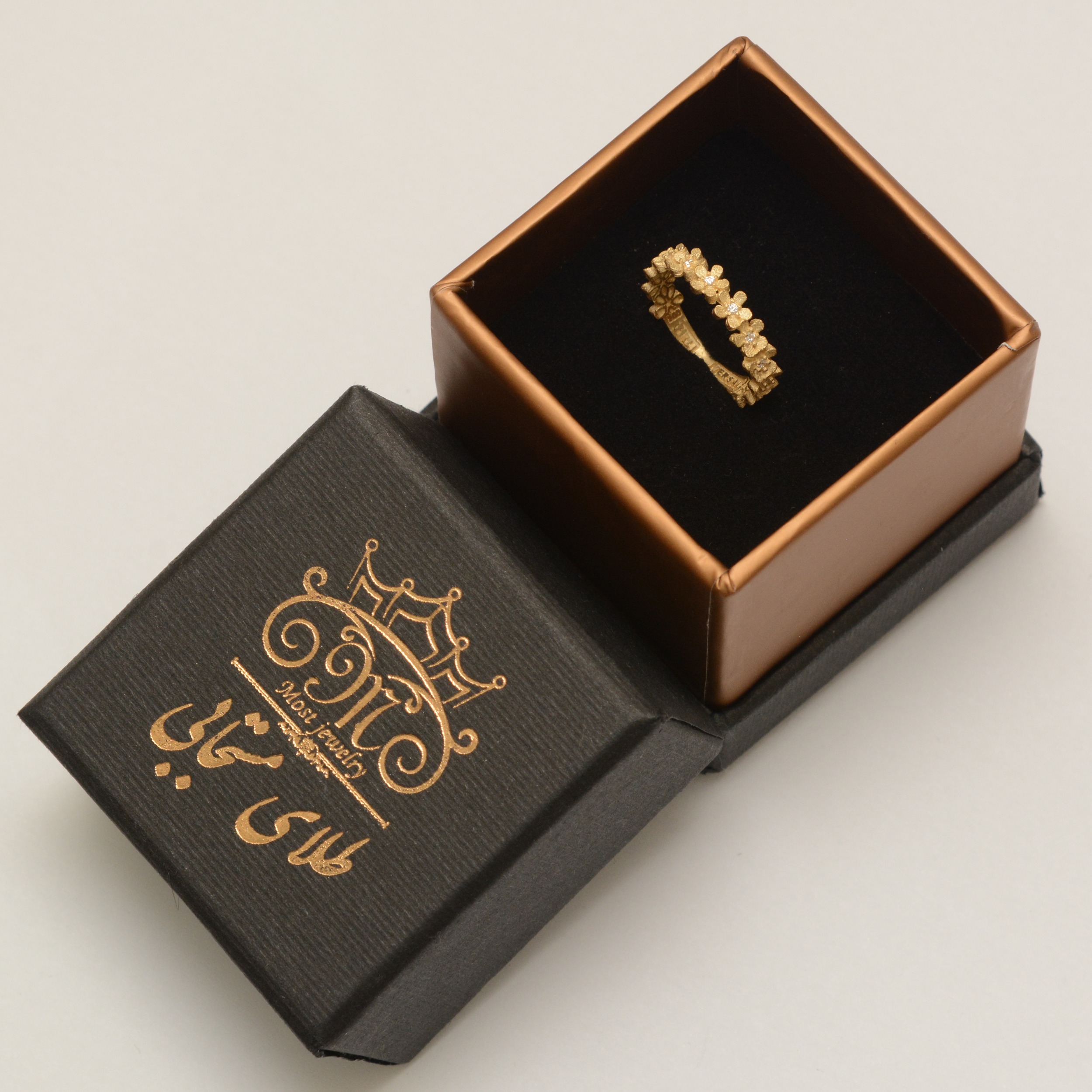 انگشتر طلا 18 عیار زنانه طلای مستجابی طرح فلاور مدل 67141 -  - 3