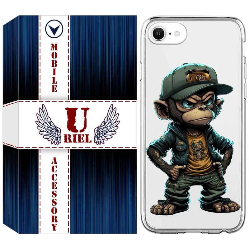 کاور یوریل مدل Clear کد 37 طرح Monkey مناسب برای گوشی موبایل اپل iPhone 7 /  8 / SE 2020 / SE 2022