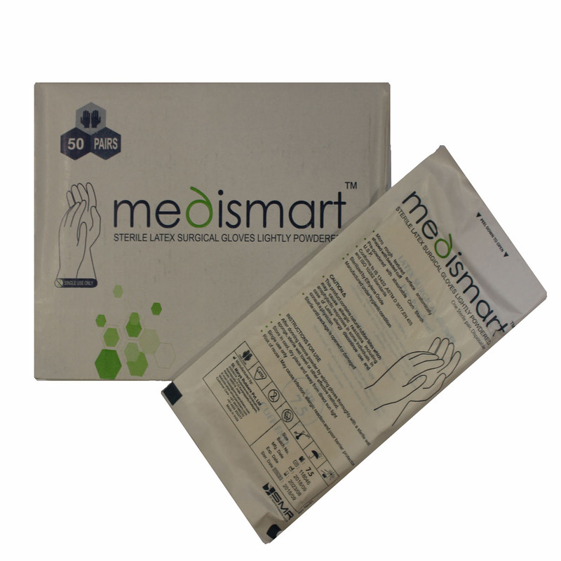 دستکش جراحی مدیسمارت مدل 7.5 بسته 50 عددی