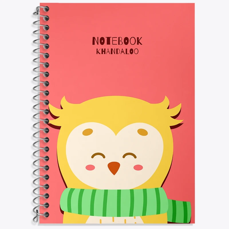 دفتر زبان 50 برگ خندالو مدل دو خط طرح جغد کیوت کد N1091