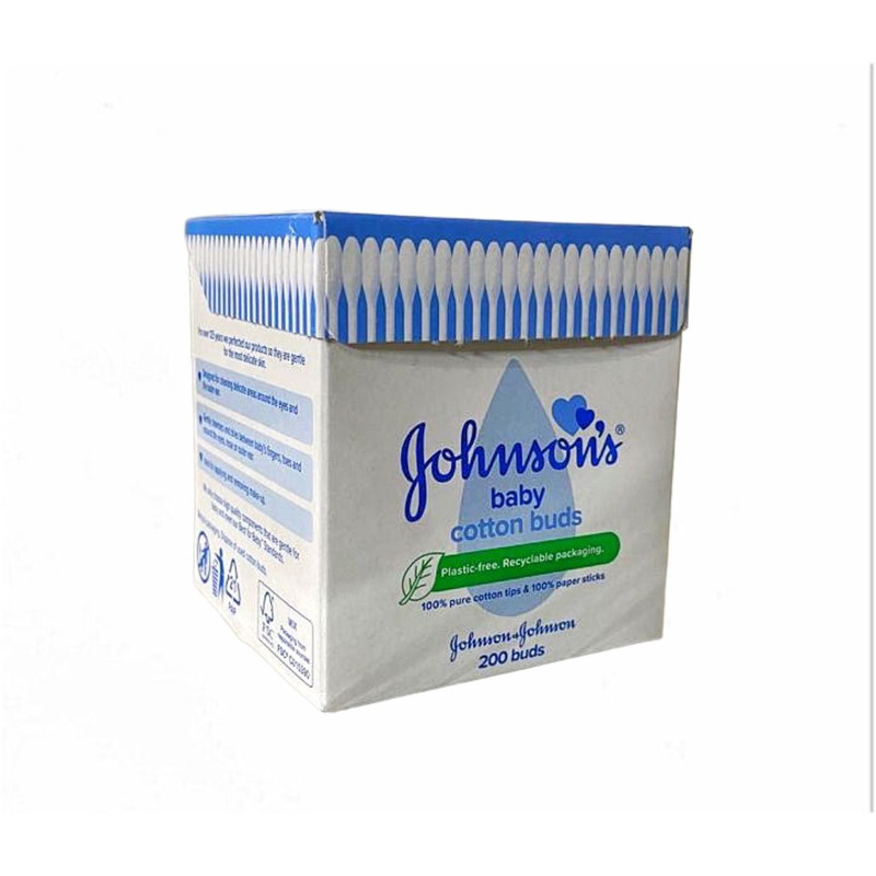 گوش پاک کن کودک جانسون مدل Cotton buds بسته 200 عددی