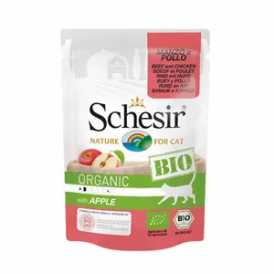 پوچ گربه شسیر مدل Beef and chicken وزن 85 گرم 