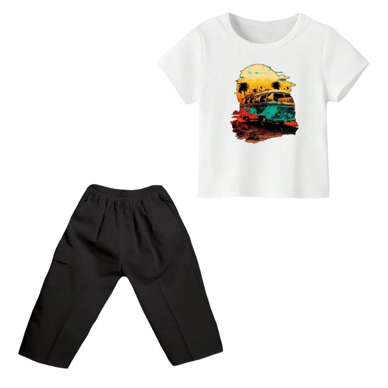 ست تی شرت و شلوارک پسرانه مدل فولوکس کد۲