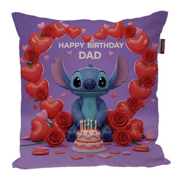 کوسن پاد آفرین مدل استیچ طرح تولد مبارک  پدر کد 1533