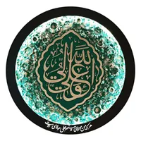 تابلو نوری مدل ماه برجسته طرح علی ولی الله فریم مشکی