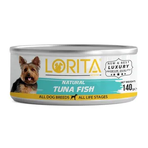  کنسرو غذای سگ لوریتا مدل NATURAL TUNA FISH وزن 140 گرم 