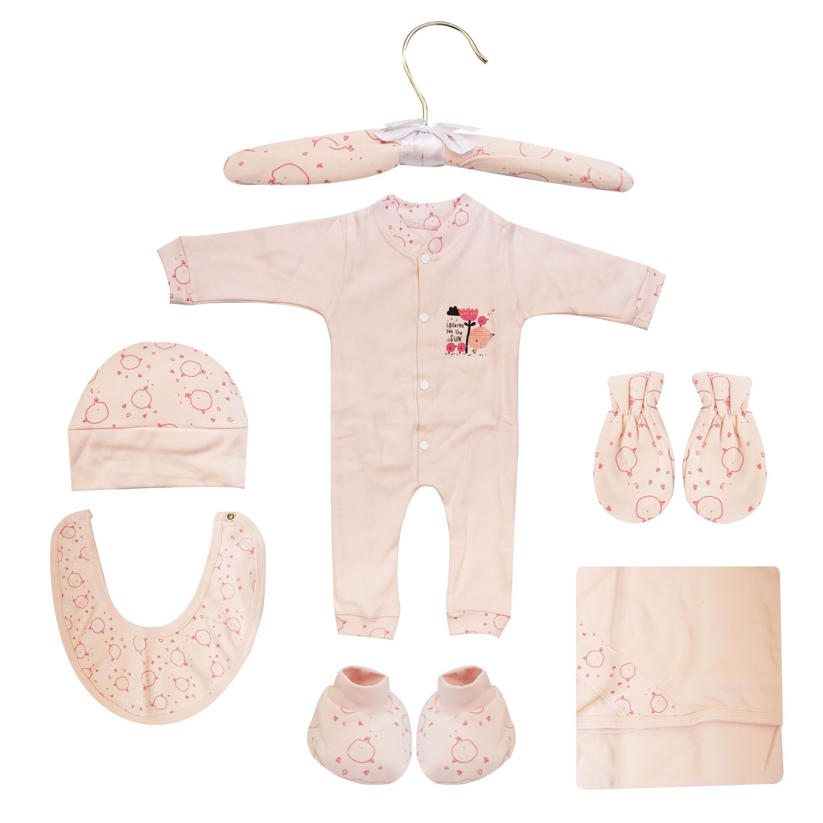 ست 7 تکه لباس نوزادی مادرکر طرح بلبل کد M454.5 -  - 7