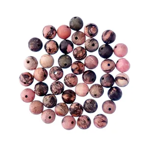 مهره دستبند مدل رودونیت مات کد 8mm بسته 45 عددی