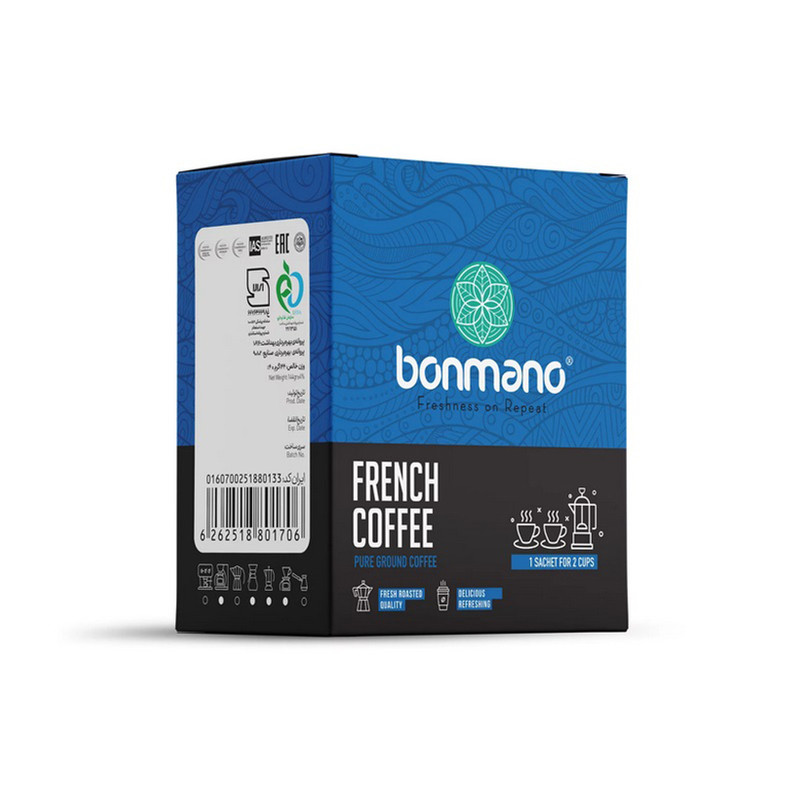 پودر قهوه فرانسه بن مانو - 120 گرم بسته 8 عددی 
