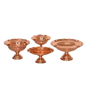 ست پذیرایی مسی مدل لب چین کد ZH266.4 مجموعه چهار عددی