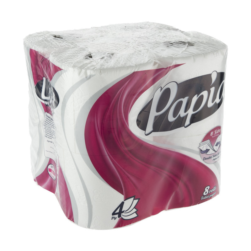 دستمال توالت پاپیا مدل W8 بسته 8 عددی