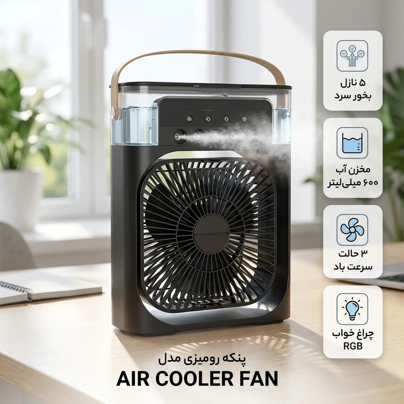 عکس شماره 2 : پنکه رومیزی مدل air cooler fan