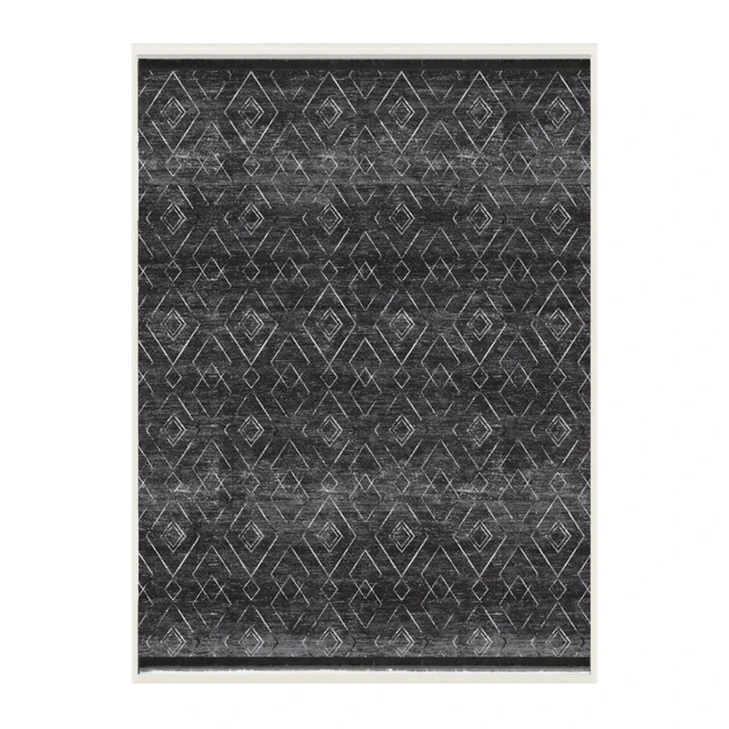 فرش ماشینی 1000 شانه زمینه خاکستری حاشیه طوسی هانوکس مدل مراکشی کد MHX.008.3