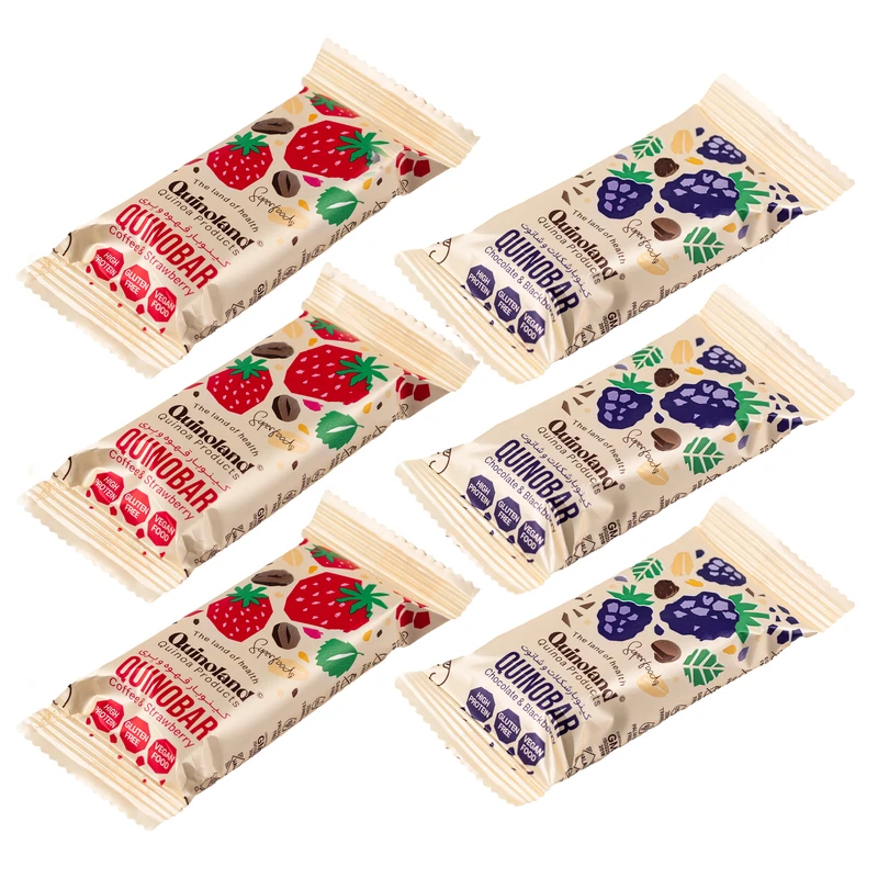 کینوبار پروتئینی قهوه بری و شکلات شاتوت کینولند - 120 گرم بسته 6 عددی