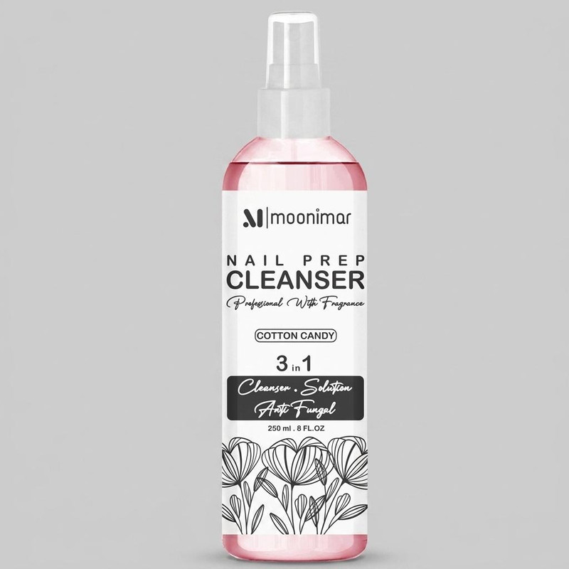 کلینزر کاشت ناخن مونیمار مدل cotton candy حجم 250 میلی لیتر