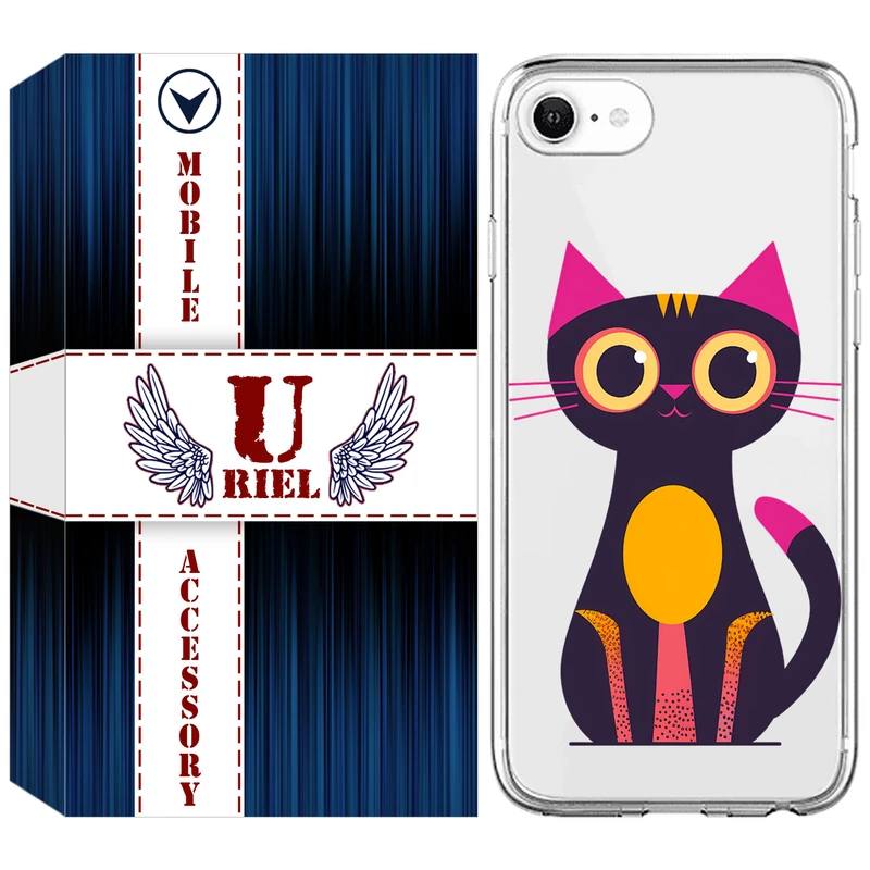 کاور یوریل قاب کد 46 طرح گربه مناسب برای گوشی موبایل اپل iPhone 7 / 8 / SE 2020 / SE 2022