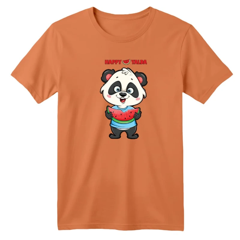 تی شرت آستین کوتاه بچگانه مدل پاندا هندوانه یلدایی کد 1