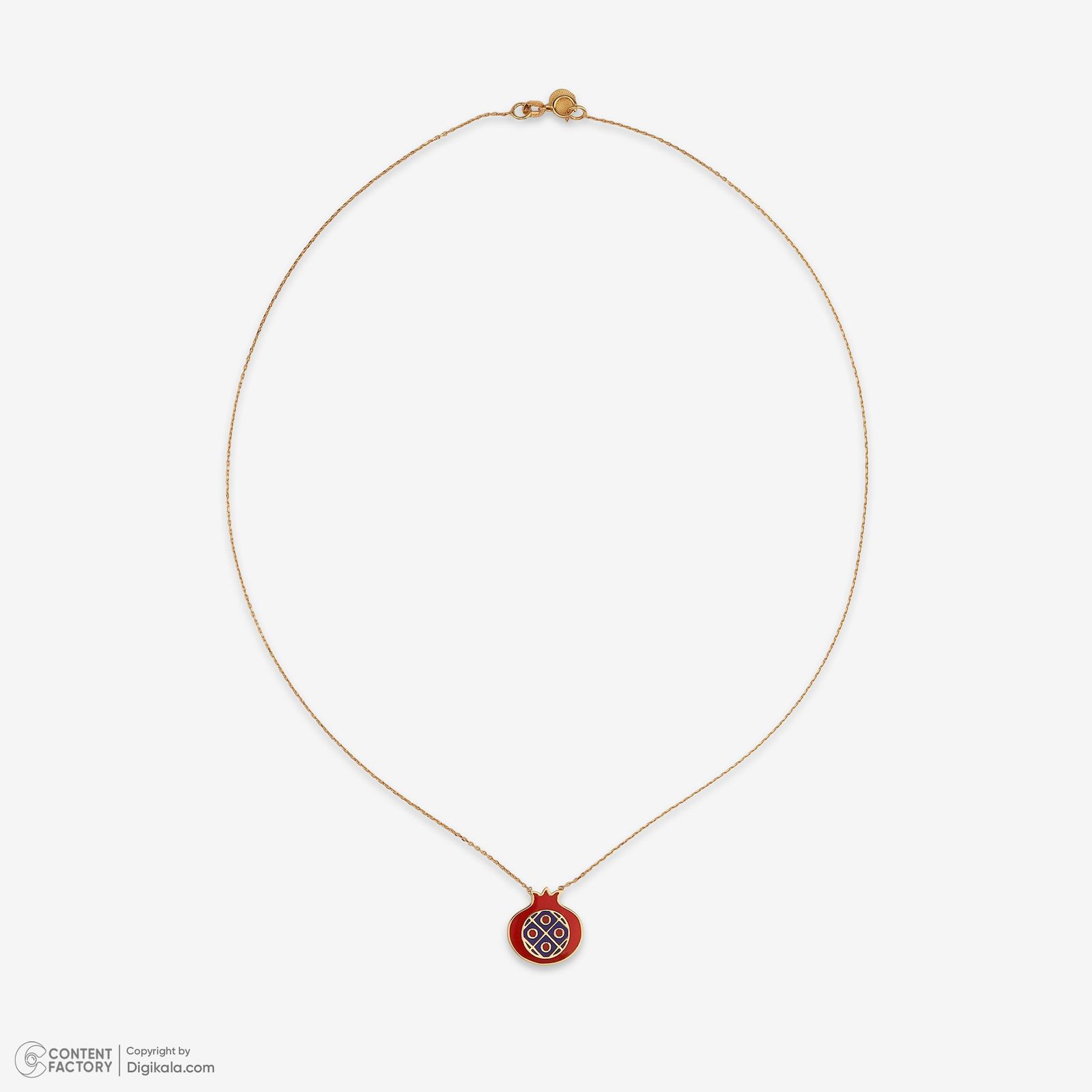 گردنبند طلا 18 عیار زنانه با زنجیر حلقه‌ای (فلامینگو) وی گالری مدل انار کد NA7306 -  - 2