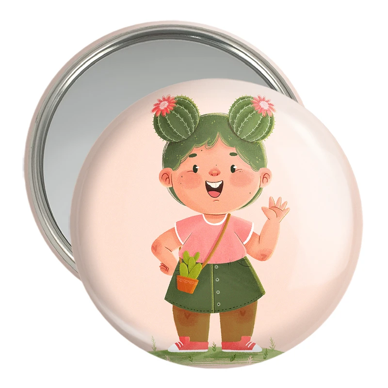 آینه جیبی خندالو مدل دخترانه فانتزی کد 25727