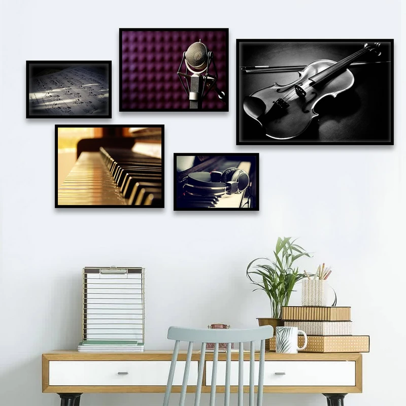 تابلو بکلیت طرح آلات موسیقی مدل شاین اکلیلی B-814 مجموعه 5 عددی