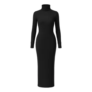 پیراهن بافتنی یقه اسکی زنانه مدل Crimson کد 4109