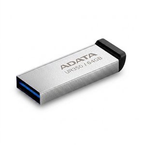 فلش مموری ای دیتا مدل UR350 ظرفیت 64 گیگابایت با رابط USB 3.2 Gen1، سرعت انتقال 100 مگابایت بر ثانیه، بدنه فلزی مقاوم، سازگار با ویندوز، مک، لینوکس و بدون نیاز به نصب درایور