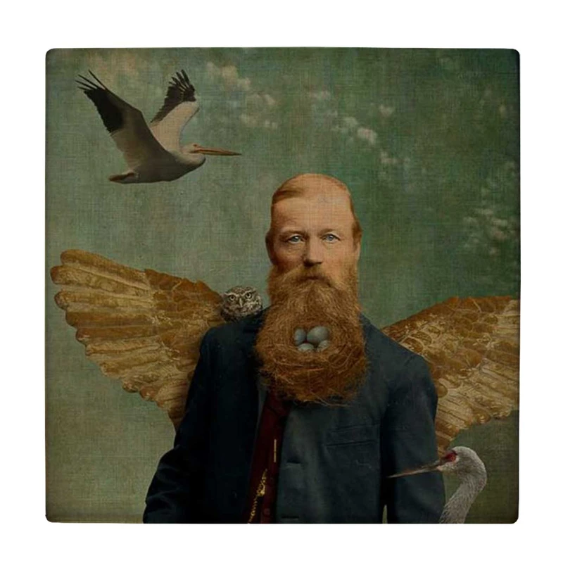 زیر لیوانی طرح مرد و لک لک کد    3274634_640