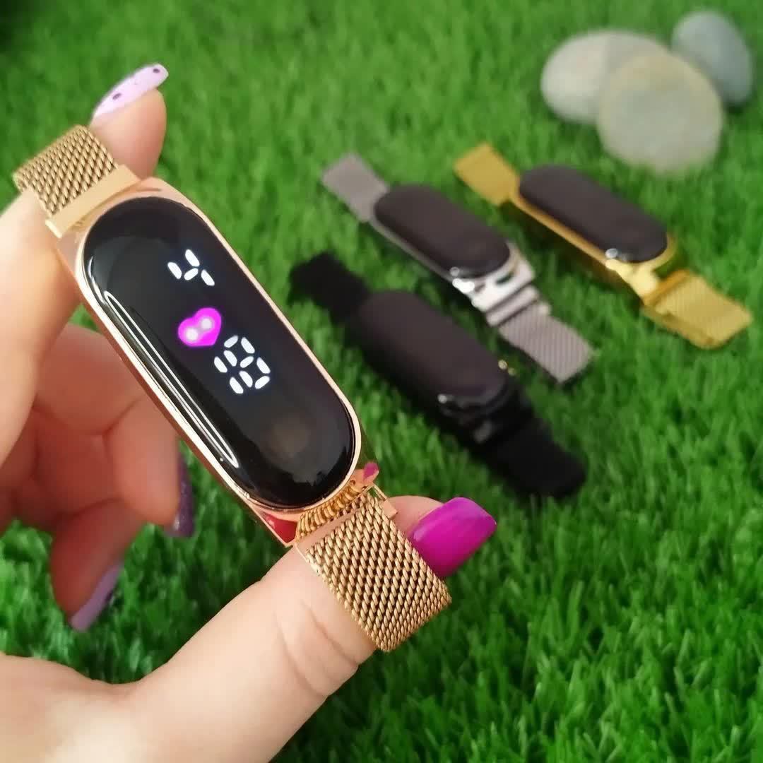 ساعت مچی دیجیتال مدل مگنتی حصیری طرح قلب ROZ -  - 3