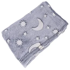 پتو مسافرتی 2 نفر ویراگیتا مدل شبنماماه و ستاره سایز 220x200 سانتی‌متر